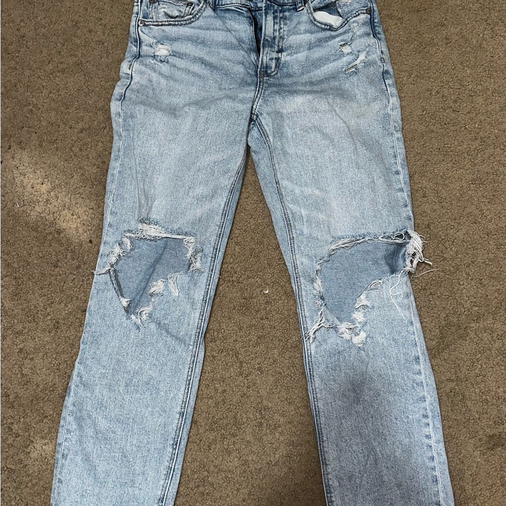 American Eagle Outfitters Light Blue Distressed Skinny Jeans